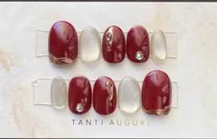 ネイルチップ　オーダー　ニュアンス　マグネット　ボルドー