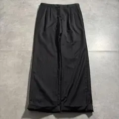 古着 90s ラルフローレン ストライプ スラックス ブラック サマーウール 黒のサムネイル