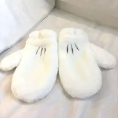 【美品】ディズニーリゾートミッキーマウス手袋大人サイズふわふわ