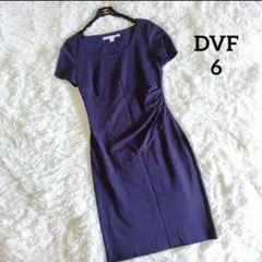 極美品　DIAN von FURSTENBERG　ワンピース　６　ネイビー