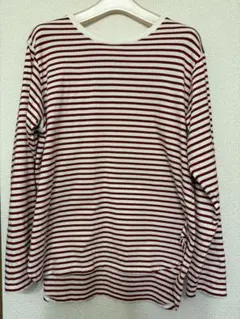 美品　ユニクロ　赤✖️白　ボーダー長袖Tシャツ