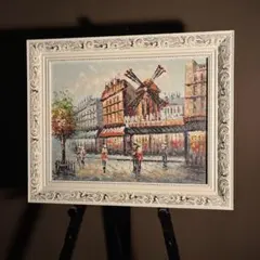 児玉幸雄、絵画、油彩4号ルー、ド、セーヌの朝市、高級額縁肉筆、佐伯