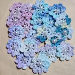手編み かぎ針編み レース編み モチーフ 紫陽花 ハンドメイド