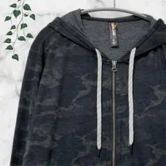 カークランド XL 迷彩 ジップアップパーカー カモフラ 大きいサイズ グレーのサムネイル