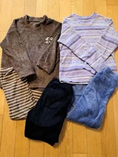 ユニクロ　フリース　ルームウェア　上下セット×2　パンツ×1 140cm