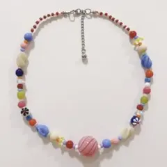 no.500／a'moureveビーズネックレス　ハンドメイド　古着　韓国