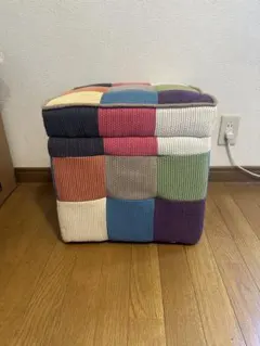 未使用級☆オークリー パッチワーク スツール 北欧 オットマン サイド