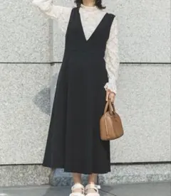 UNIQLO ブラッシュド　ジャージージャンパースカート　L