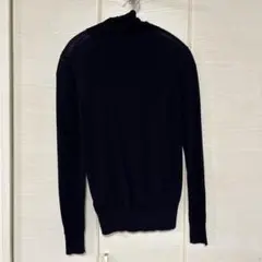 UNIQLOネイビー ウール100% 長袖タートルネックセーター