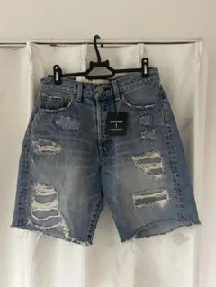 MOUSSY ダメージデニムショートパンツ