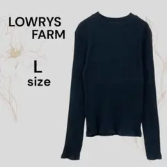 LOWRYS FARM ブラック リブカットソー L 長袖 インナー 黒