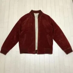 古着　ベロア　ブルゾン　赤　ジャケット