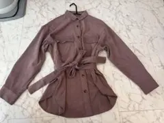 GU コーデュロイ ウエストベルト 長袖シャツ