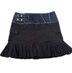 AJ ARMANI JEANS プリーツ ミニスカート　切り替え　異素材