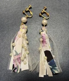 Aonjasmineハンドメイド タッセルイヤリング パール