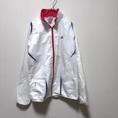 【アディダス】ウィンドブレーカー　ホワイト　ピンク　M