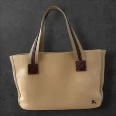 バーバリーブルーレーベル トートバッグ ハンドバッグ　キャンバス　ベージュ