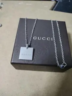 グッチ シルバー925 GUCCIロゴネックレス イタリア製 高級感あり 良好品