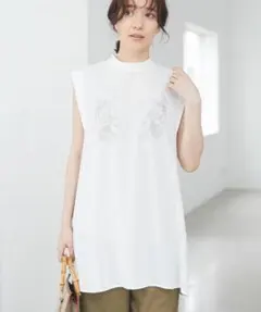 ELENCARE DUE 刺繍ノースリチュニック＊