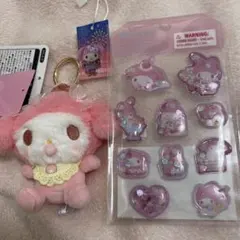サンリオ マイメロディ ぬいぐるみキーホルダー＆シールセットのサムネイル