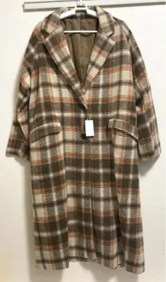 新品未使用  値引きあり レトロガール  ロングコート チェック タグ付き
