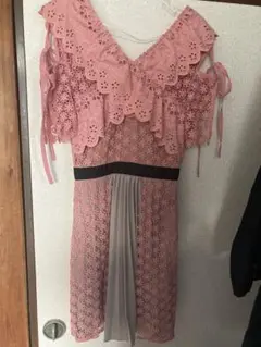11月まで販売 ピンク レース フリル ドレス