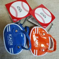 カルディ　レトロスポーツバッグ　青　オレンジ　2点　チョコレートなし