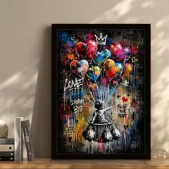 バンクシー　バルーンドッグ　50x70cm ジェフクーンズ　キャンバス バンクシー バルーンドッグ 50x70cm ジェフクーンズ キャンバス - メルカリ