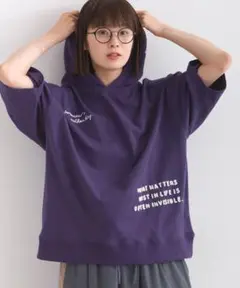 1点限定iriey【新品】マルチロゴパーカーTシャツ 2025秋　パープル
