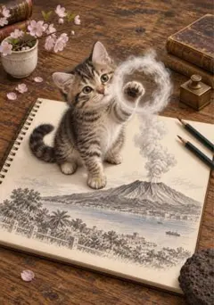 猫 デジタルアート写真 1枚