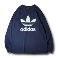 USA製 adidas 万国旗タグ トレフォイル 両面プリント ロンT 長袖 L