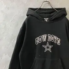 人気カラー　ヴィンテージ　パーカー　刺繍　ダメージ　裏起毛　古着　黒　IW17