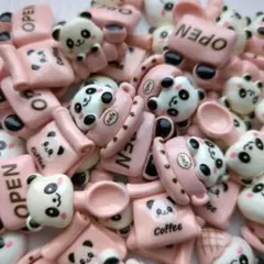 №68 ピンクパンダ CAFESHOP MIX デコパーツ 約50個セット