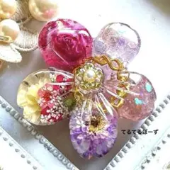 No.323オルゴナイト 大きめなお花　スーパーセブン・ストロベリークォーツ