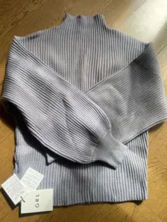 薄紫 リブニットセーター フリーサイズ