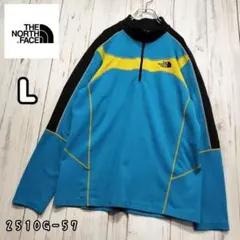 ✩ノースフェイス✩ハーフジップ　長袖ストレッチシャツ　レディースL　ブルー系