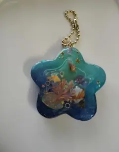 星形 シェイカーキーホルダー 青