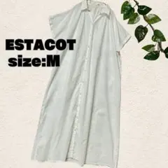 ESTACOT ホワイト シャツワンピース Mサイズのサムネイル