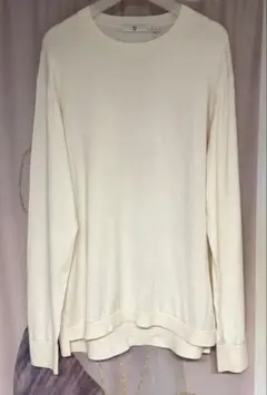 ユニクロ +J コットンシルク クルーネックニット アイボリー