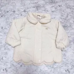 未使用品　プティマイン　petitmain スカラップ中綿ジャケット　ホワイト