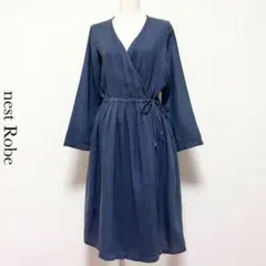 送料無料 美品 nest Robe ネストローブ 硫化染め リネン ワンピースのサムネイル