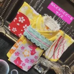 【ハンドメイド】ねんどろいどどーるサイズ浴衣着物＋帯＋金魚チャーム付き/イエローのサムネイル