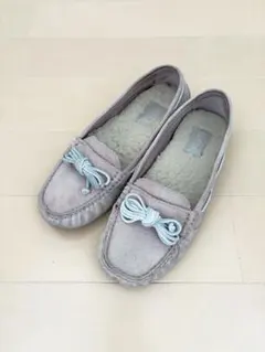 UGG アグ スエード リボン ボア モカシン ピンク US7 24cm