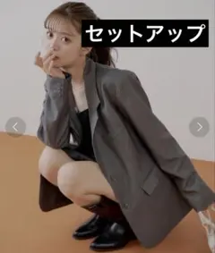 ビッグショルダールーズシングルジャケット ×バックネームショートパンツのサムネイル