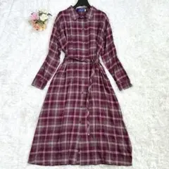 美品☆ブルーレーベルクレストブリッジ ワンピース　シャツワンピース　チェック38