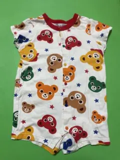ミキハウス　クマ柄ロンパース マルチ　80cm