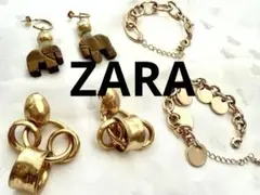 ZARAピアス＆ブレスレット4点セット アンティーク調 ゴールド 美品