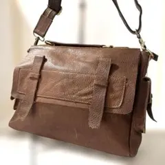 『美品』ブラウンレザーショルダーバッグ