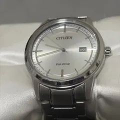 美品✨CITIZEN Eco-Driveソーラー エコドライブ デイト シルバーのサムネイル