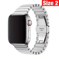 Apple Watch ステンレス リンクブレスレット シルバー S2